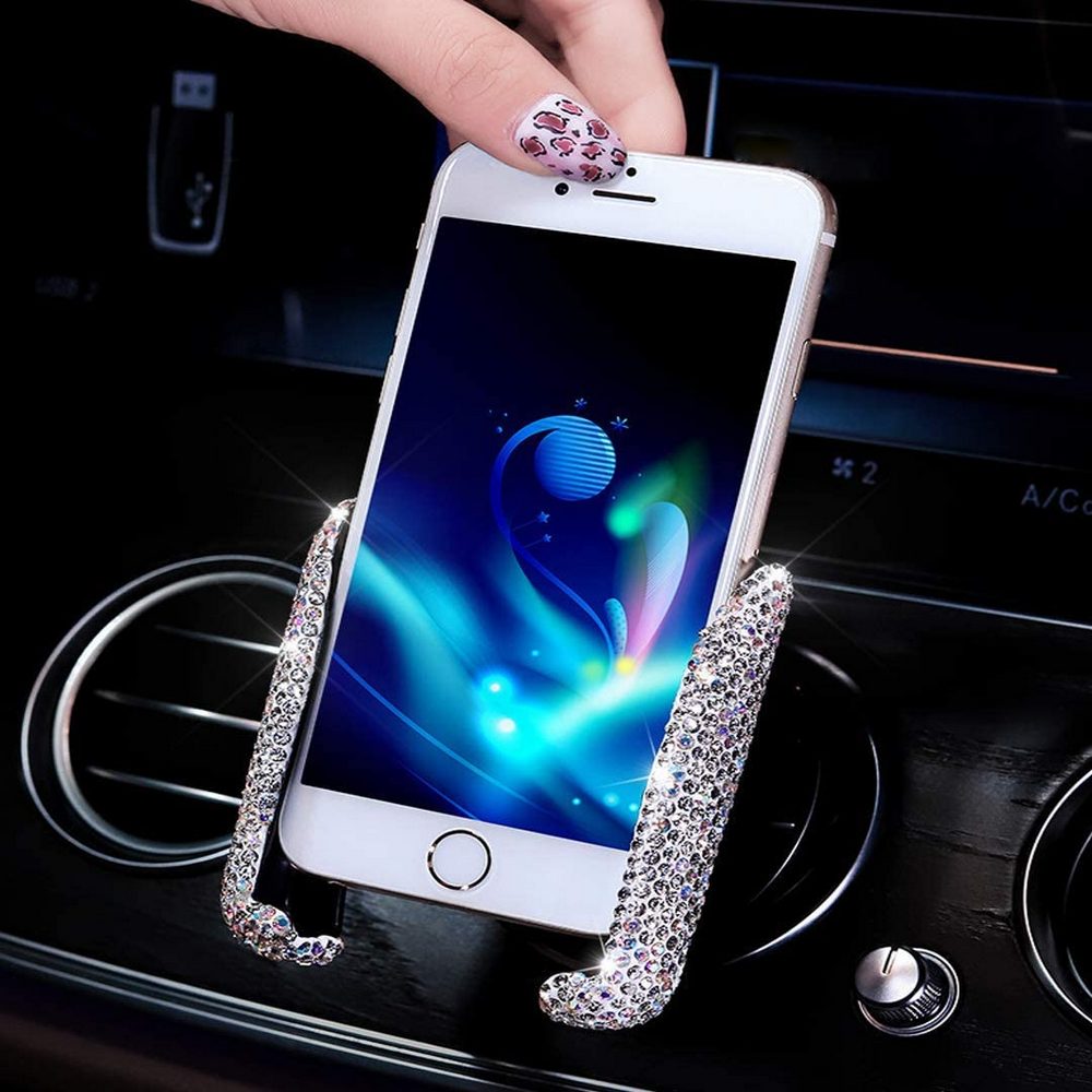 Universal Bling Rhinestones Car Phone Holder Car Air Vent Mount Phone Gravity Holder