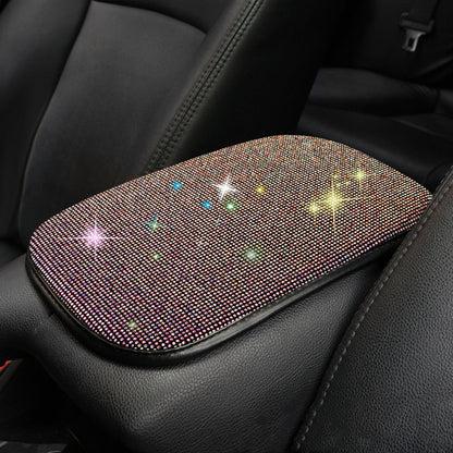 Universal Bling Rhinestones Car Armrest Cover Center Console Box Pad