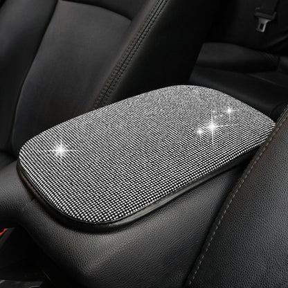 Universal Bling Rhinestones Car Armrest Cover Center Console Box Pad