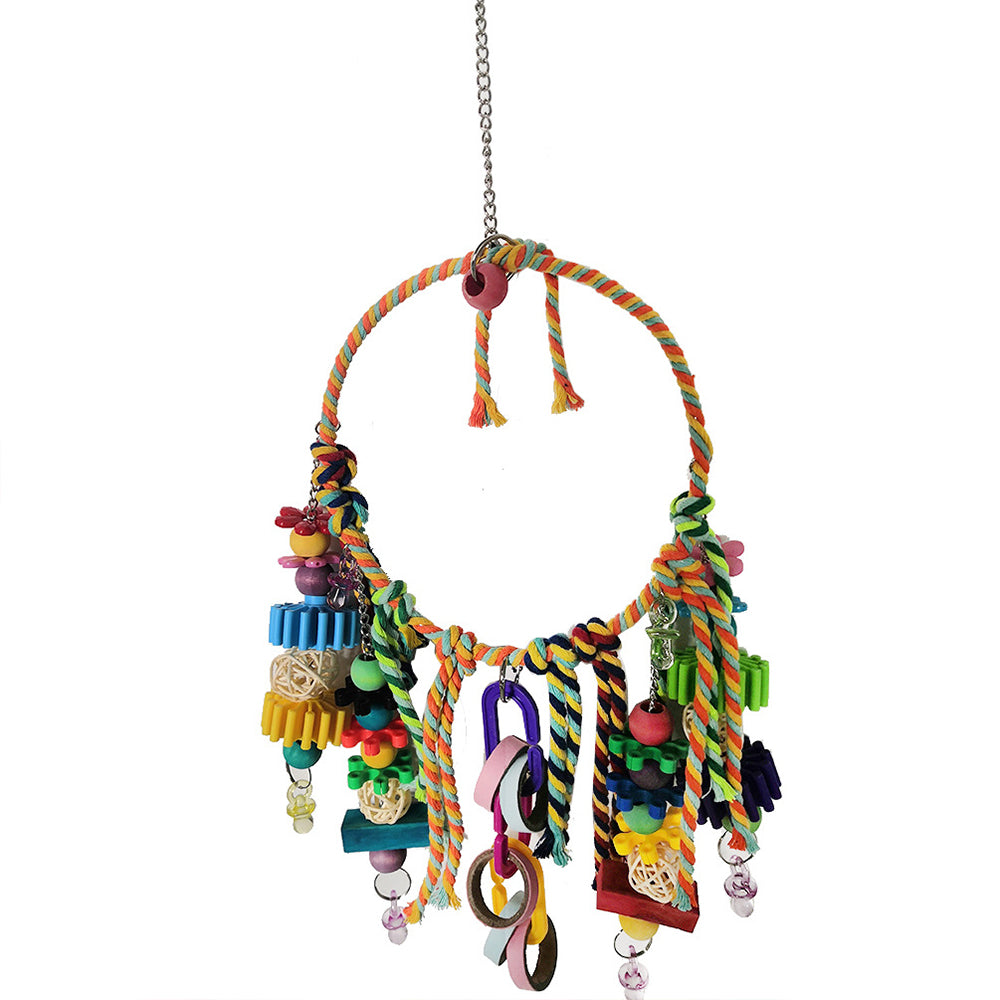 Bird Swing Chewing Toys Parrot Cotton Rope Ring