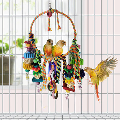 Bird Swing Chewing Toys Parrot Cotton Rope Ring