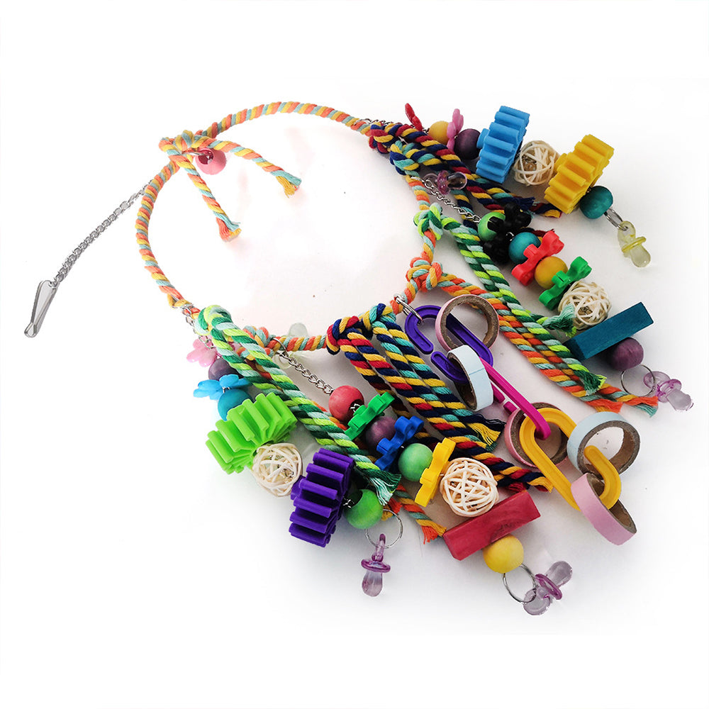 Bird Swing Chewing Toys Parrot Cotton Rope Ring