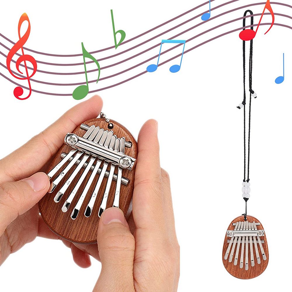 Mini Kalimba Thumb Piano Portable 8 Key Finger Keyboard Musical Instrument Pendant-Style 1