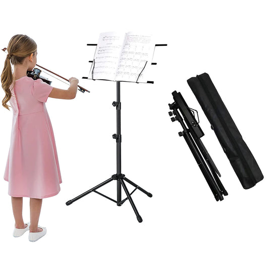 Adjustable Music Stand Folding Tripod Holder with Storage Bag