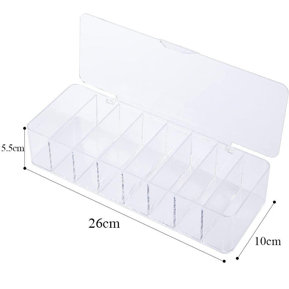 Plastic Clear Cable Management Box Power Cord Organizer with Lid and 8 Wire Ties