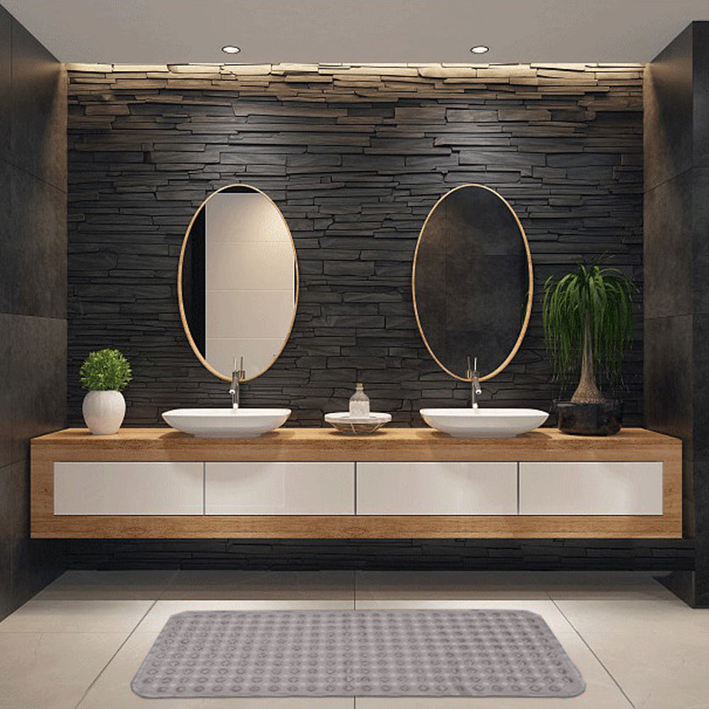 Bath Tub and Shower Mat Bathroom Non-slip Mat with Drain Hole and Suction Cup