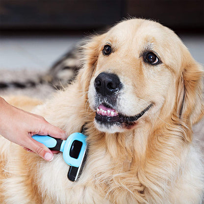 Pet Dog Cat Grooming Comb Brush Hair Remover Deshedding Tool Blue