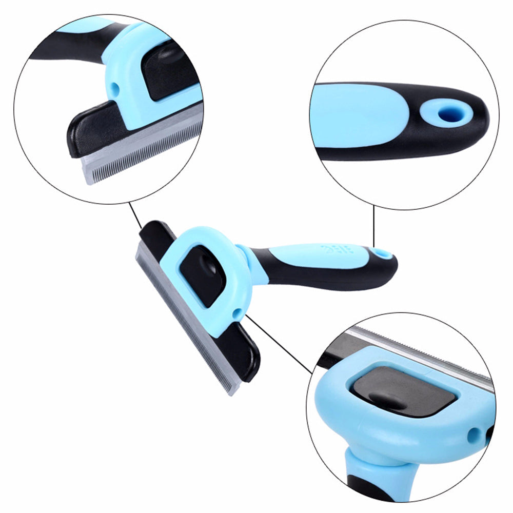 Pet Dog Cat Grooming Comb Brush Hair Remover Deshedding Tool Blue