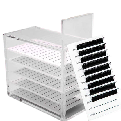 5 Layers Clear Acrylic False Eyelash Storage Box Display Container Holder Makeup