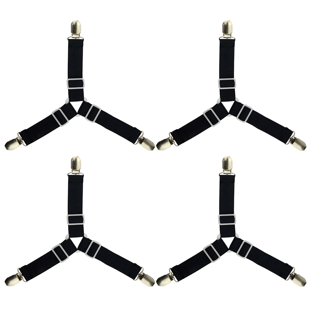 Adjustable Triangle Bed Sheet Clips Holder Mattress Fastener Straps Suspenders Gripper