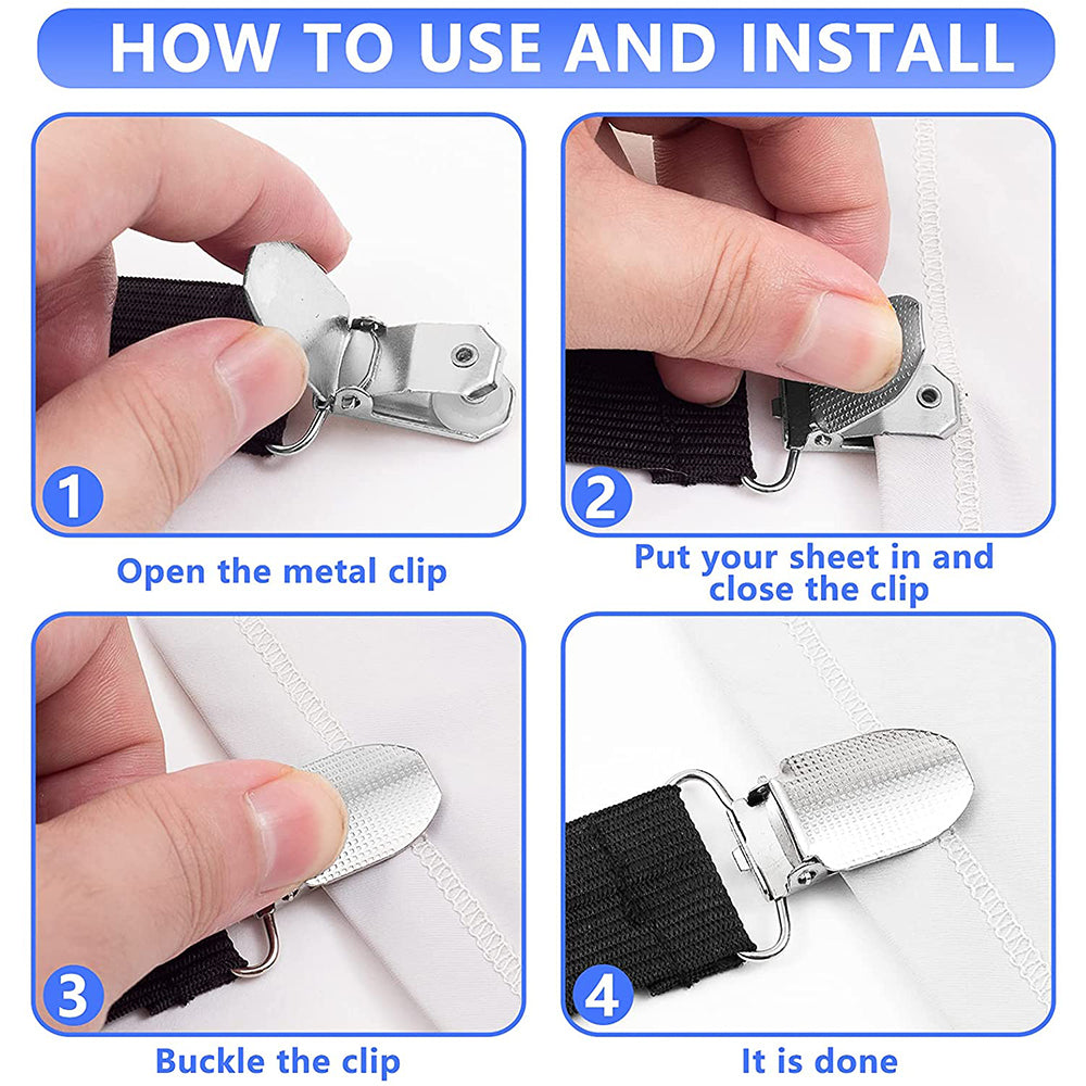 Adjustable Triangle Bed Sheet Clips Holder Mattress Fastener Straps Suspenders Gripper