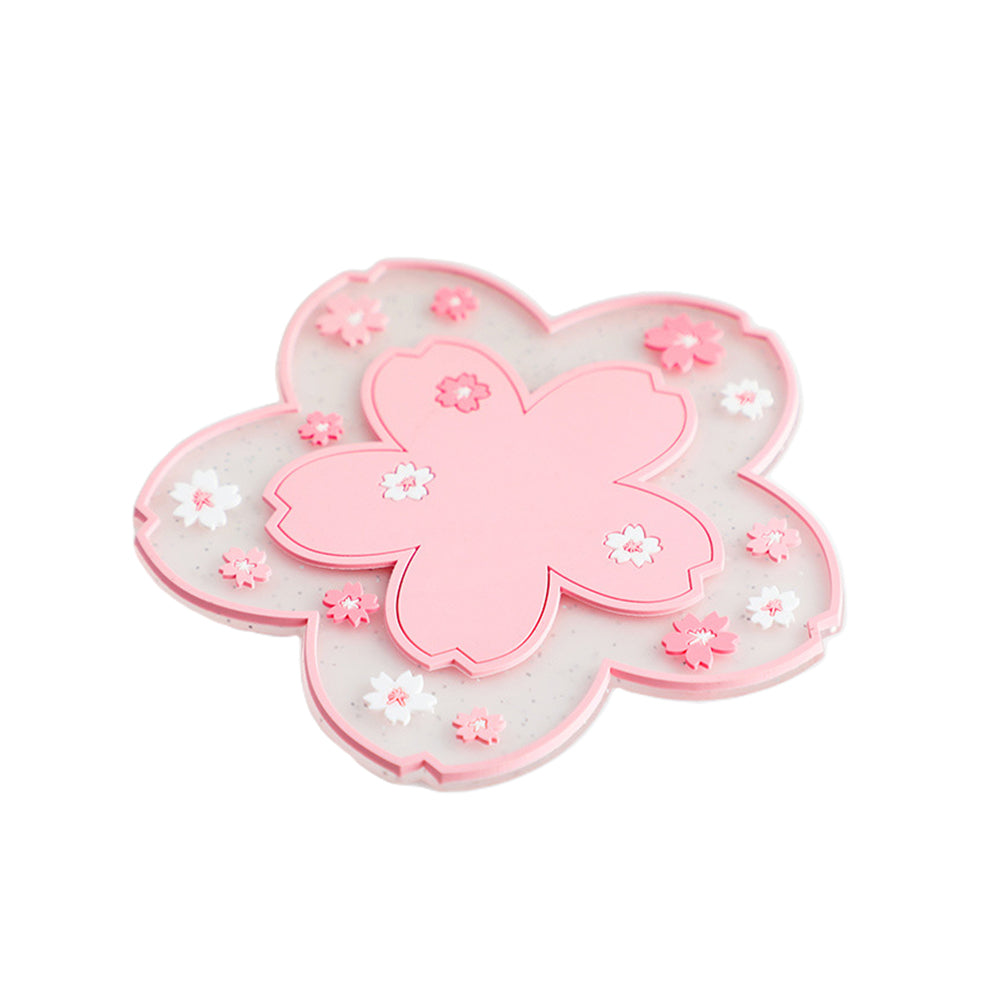 4 Pack Sakura Shaped Drinks Coasters Coffee Cup Mats Insulation Pads
