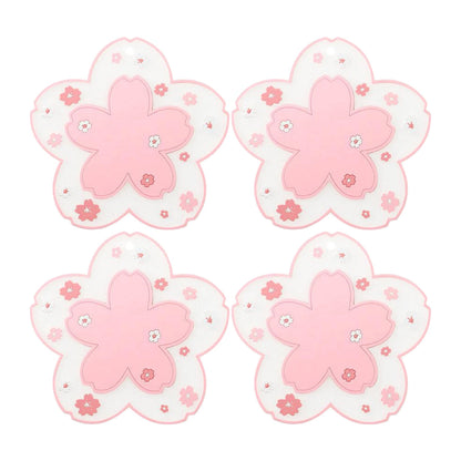 4 Pack Sakura Shaped Drinks Coasters Coffee Cup Mats Insulation Pads