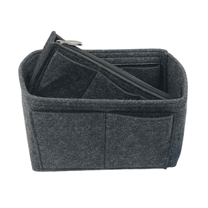 Felt Purse Organiser with Handbag Insert Liner Tote for Makeup Cloth Toys -Dark gray