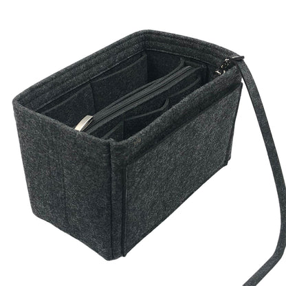 Felt Purse Organiser with Handbag Insert Liner Tote for Makeup Cloth Toys -Dark gray
