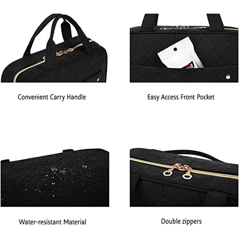 Travel Makeup Cosmetic Bathroom Toiletry Wash Shower Storage Bag Case With Hook -Black