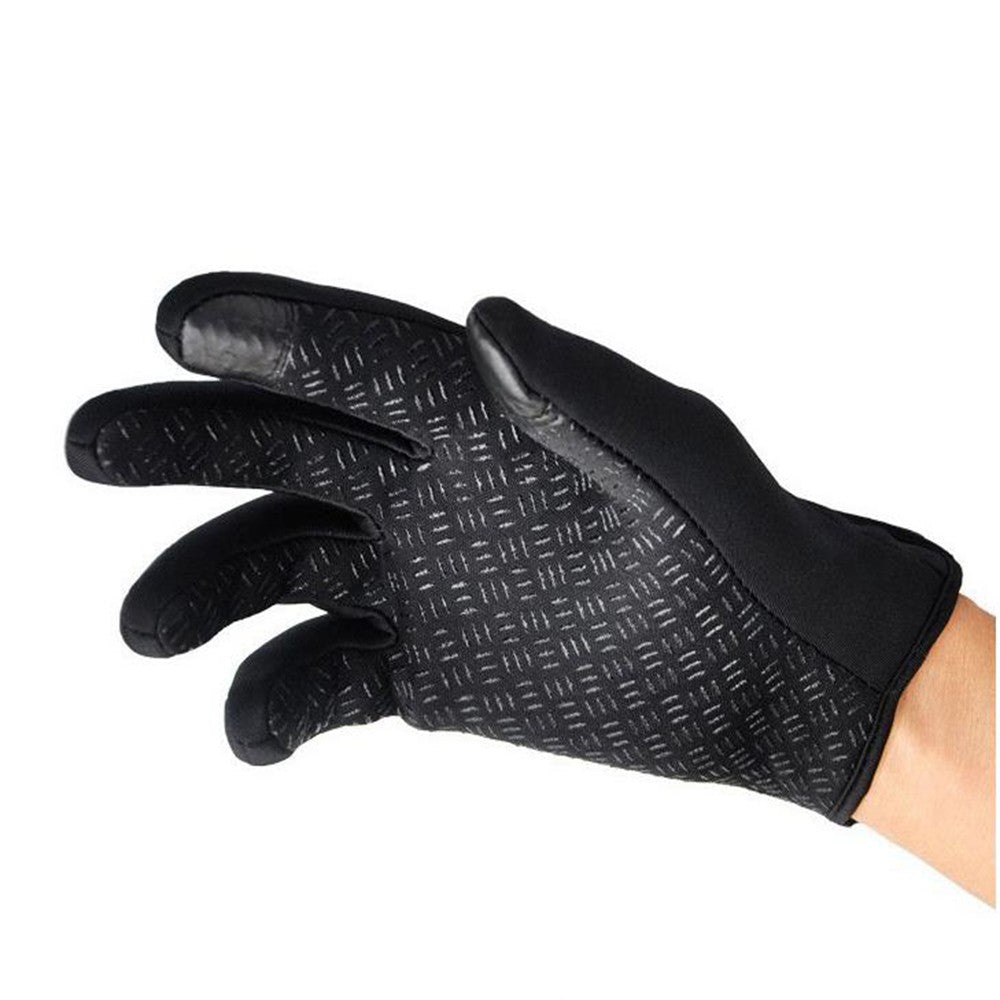 Winter Gloves Touch Screen Water Resistant Windproof Thermal for Cycling-Black