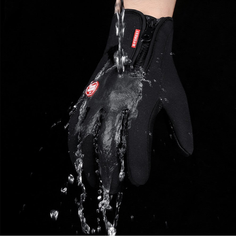 Winter Gloves Touch Screen Water Resistant Windproof Thermal for Cycling-Black
