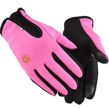 Winter Gloves Touch Screen Water Resistant Windproof Thermal for Cycling-Pink