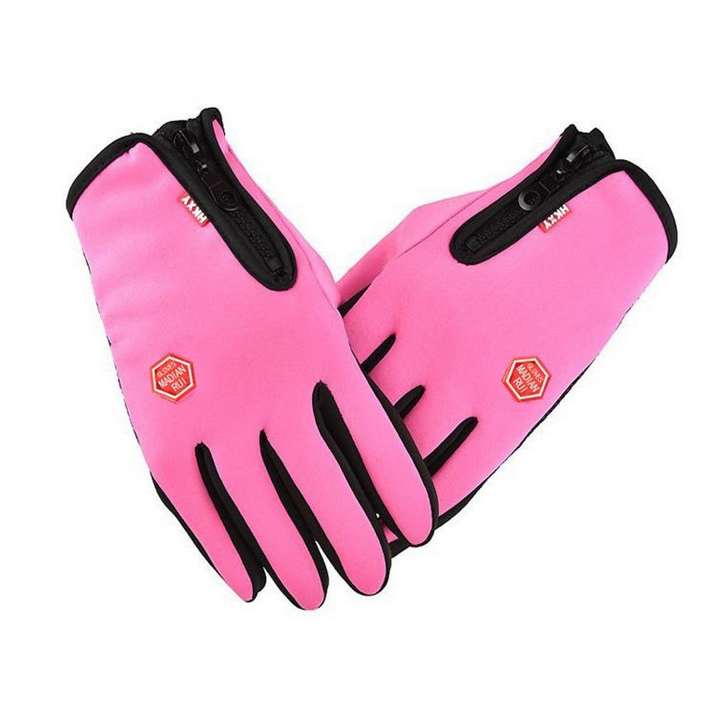 Winter Gloves Touch Screen Water Resistant Windproof Thermal for Cycling-Pink