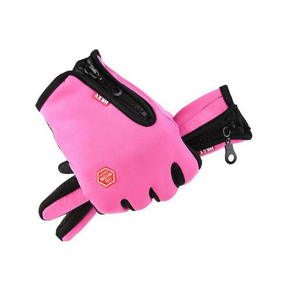 Winter Gloves Touch Screen Water Resistant Windproof Thermal for Cycling-Pink