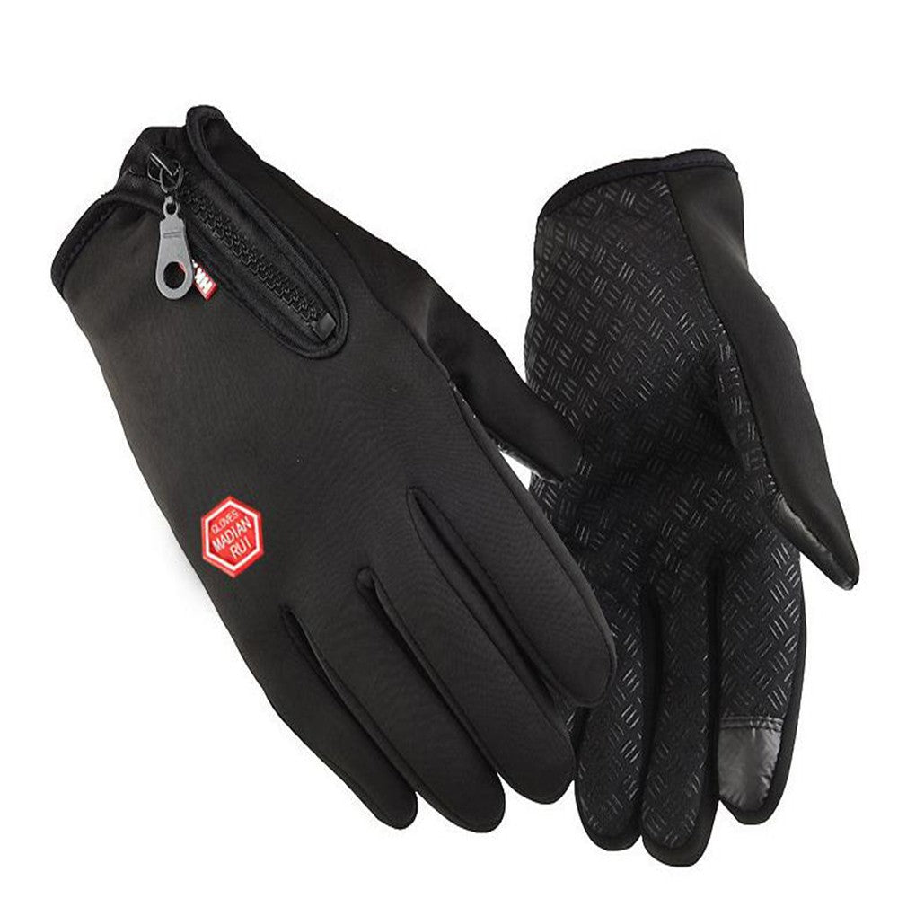 Winter Gloves Touch Screen Water Resistant Windproof Thermal for Cycling-Black