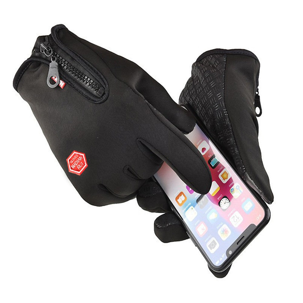 Winter Gloves Touch Screen Water Resistant Windproof Thermal for Cycling-Black