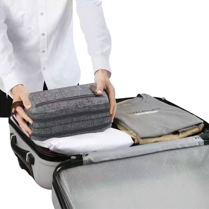 Large Capacity Men Travel Toiletry Kit Wash Bag Cosmetic Bags Holder -Gray
