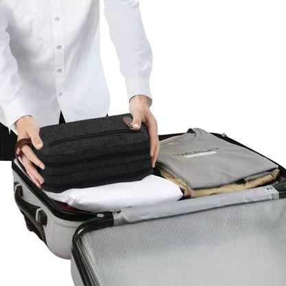 Large Capacity Men Travel Toiletry Kit Wash Bag Cosmetic Bags Holder -Black