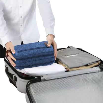 Large Capacity Men Travel Toiletry Kit Wash Bag Cosmetic Bags Holder -Navy