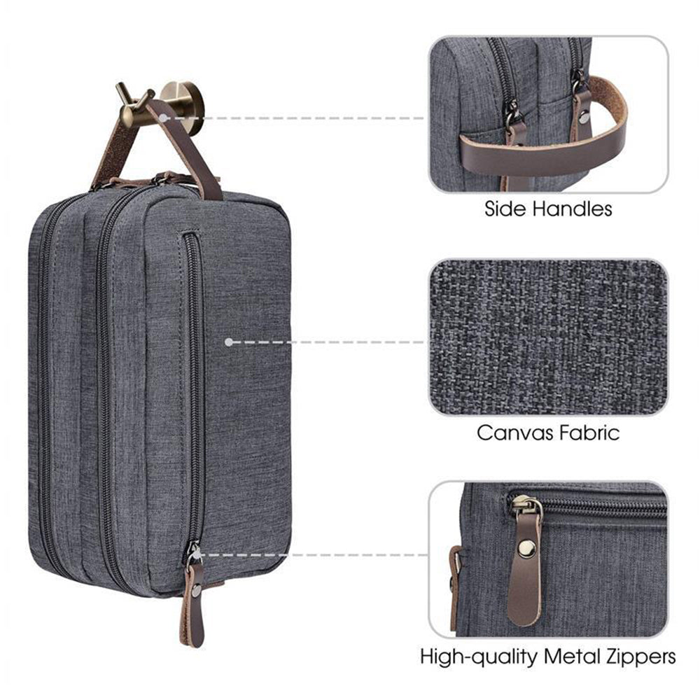 Large Capacity Men Travel Toiletry Kit Wash Bag Cosmetic Bags Holder -Gray