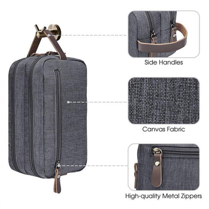 Large Capacity Men Travel Toiletry Kit Wash Bag Cosmetic Bags Holder -Gray