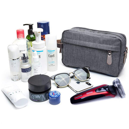 Large Capacity Men Travel Toiletry Kit Wash Bag Cosmetic Bags Holder -Gray