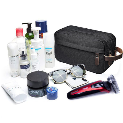 Large Capacity Men Travel Toiletry Kit Wash Bag Cosmetic Bags Holder -Black