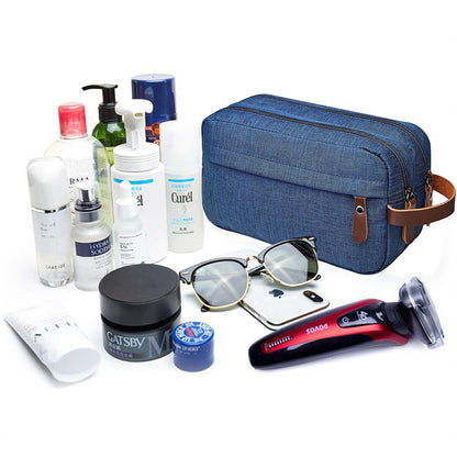 Large Capacity Men Travel Toiletry Kit Wash Bag Cosmetic Bags Holder -Navy