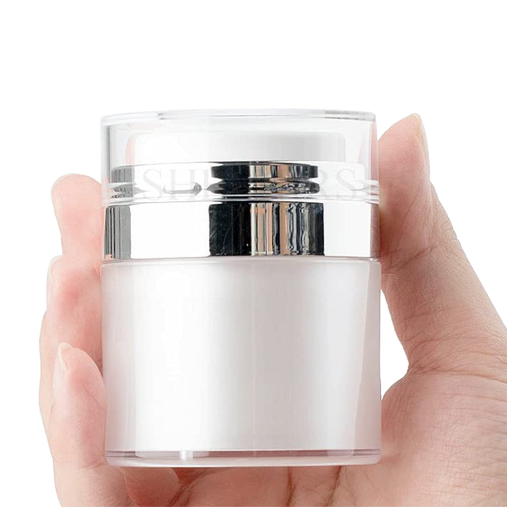 Set of 2 Pcs Travel Empty Pump Press Vacuum Cream Bottle Jars