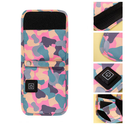USB Baby Bottle Milk Warmer Thermostat Travel Heater Bag Pouch Portable Feeding -Camo pink