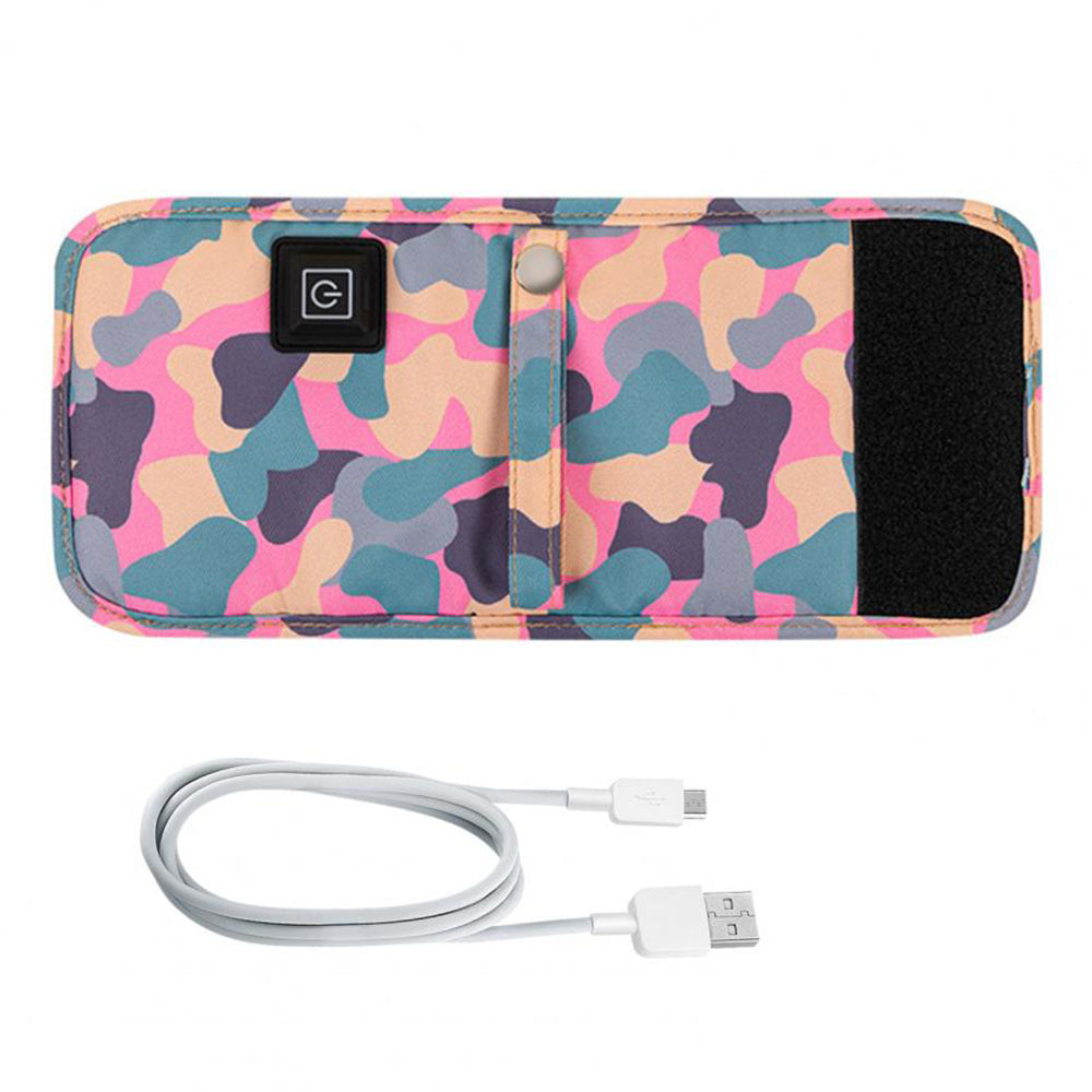 USB Baby Bottle Milk Warmer Thermostat Travel Heater Bag Pouch Portable Feeding -Camo pink