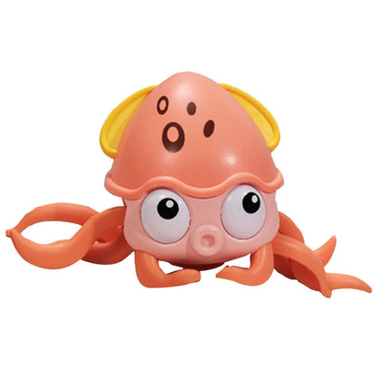 Electric Music Crawling Octopus Toy With LED Light Up for Kids Intellectual Toy Pink