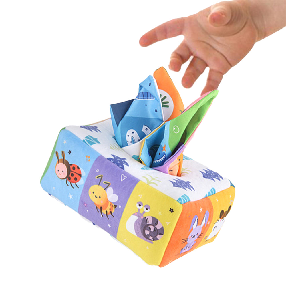 Toy Tissue Box Baby Sensory Toy Baby Educational Toy Learning Toys for Toddlers Kids-Animals