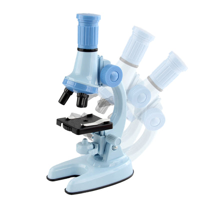 Toy 1200X Magnification Microscope Toy Kit Biological Microscope Kit Beginners-Blue