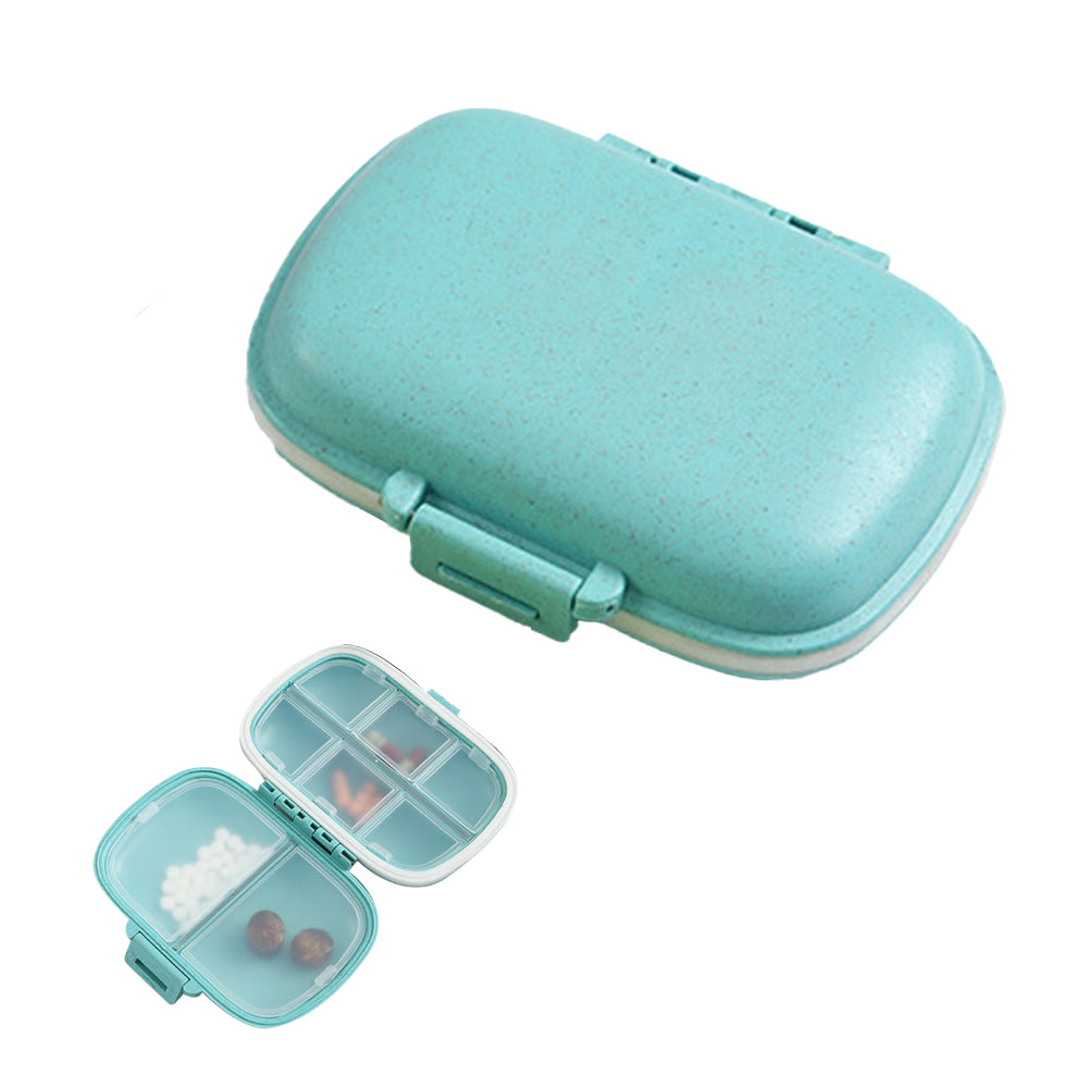 Pill Box Medicine Organizer Dispenser Box Case Travel Tablet Container Holder -Blue