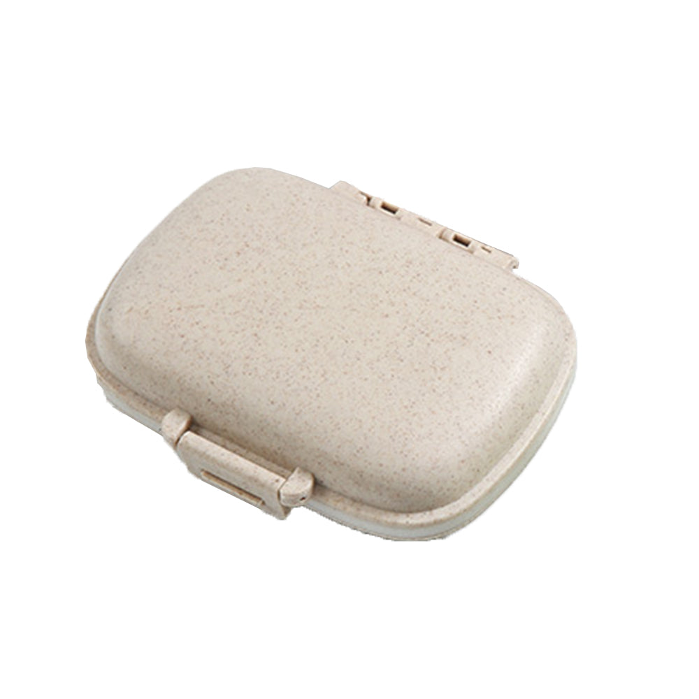 Pill Box Medicine Organizer Dispenser Box Case Travel Tablet Container Holder -Beige
