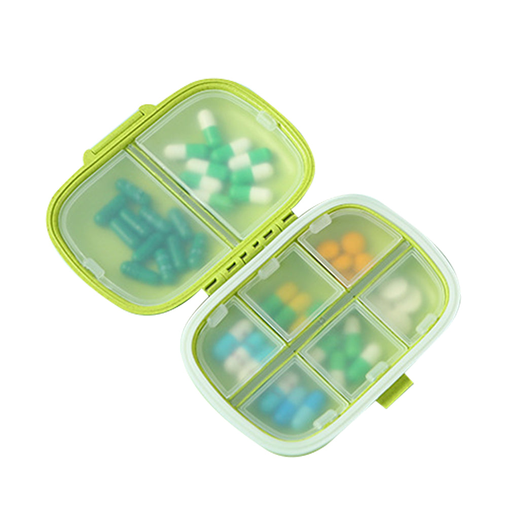 Pill Box Medicine Organizer Dispenser Box Case Travel Tablet Container Holder -Green