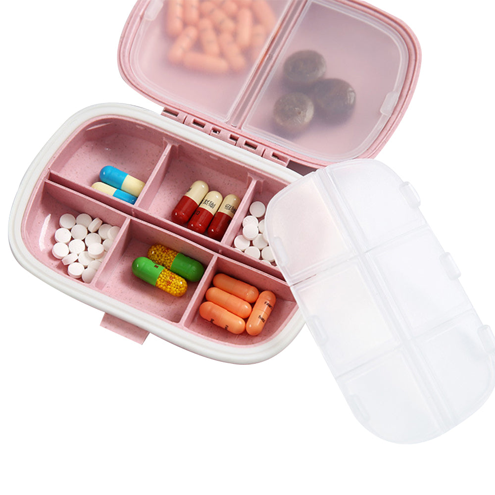 Pill Box Medicine Organizer Dispenser Box Case Travel Tablet Container Holder -Pink
