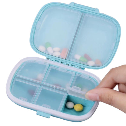 Pill Box Medicine Organizer Dispenser Box Case Travel Tablet Container Holder -Blue