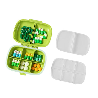 Pill Box Medicine Organizer Dispenser Box Case Travel Tablet Container Holder -Green
