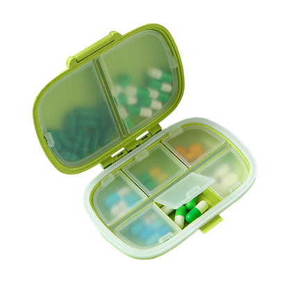 Pill Box Medicine Organizer Dispenser Box Case Travel Tablet Container Holder -Green