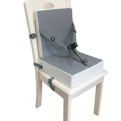 2-Piece Set Portable Kids Booster Seat for Dining Table Chair Seat Mat with Adjustable Safety Buckle Straps
