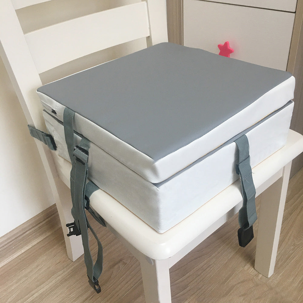 2-Piece Set Portable Kids Booster Seat for Dining Table Chair Seat Mat with Adjustable Safety Buckle Straps